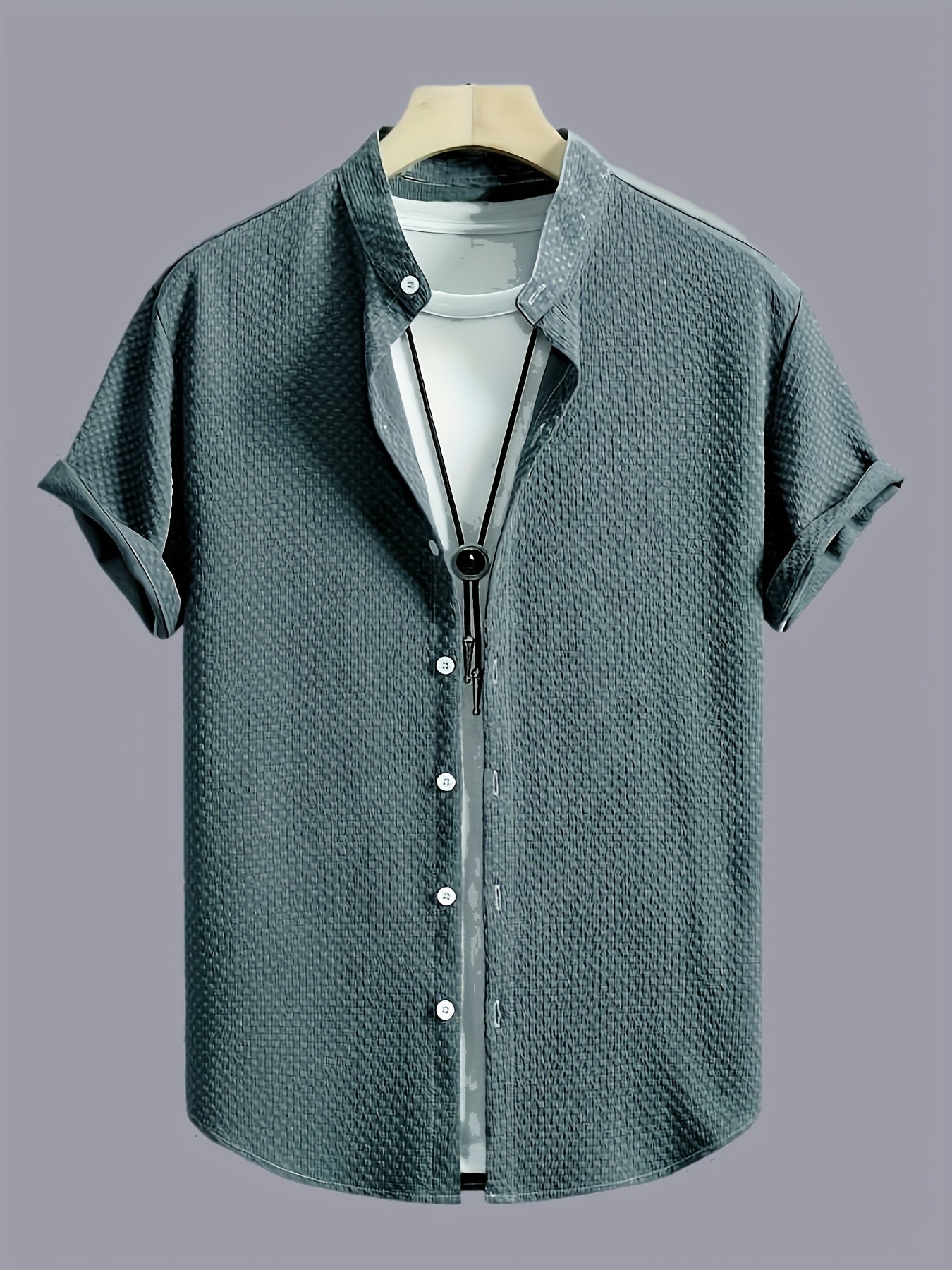Herren Freizeit Kurzarm Hemd mit Struktur – Modernes Sommer Design für Alltag & Ausgehen