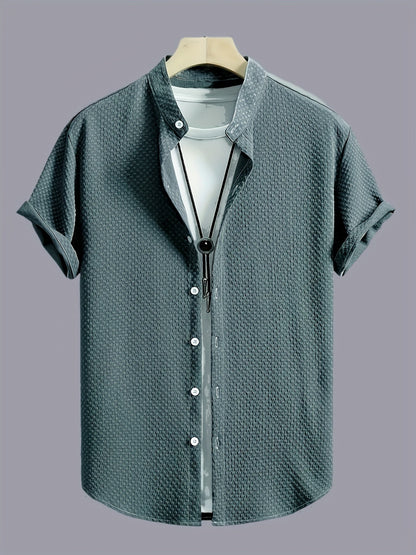 Herren Freizeit Kurzarm Hemd mit Struktur – Modernes Sommer Design für Alltag & Ausgehen