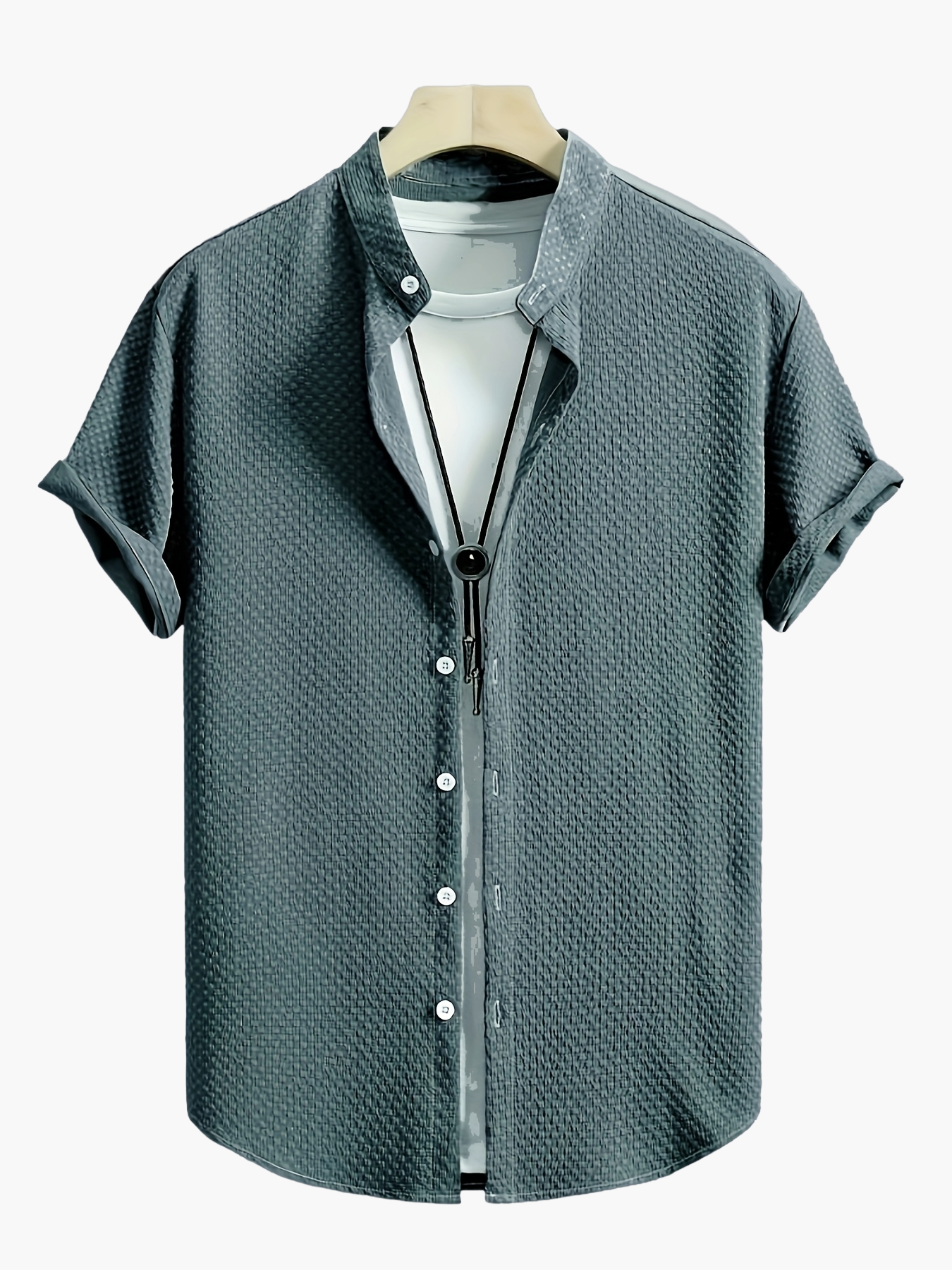 Herren Freizeit Kurzarm Hemd mit Struktur – Modernes Sommer Design für Alltag & Ausgehen