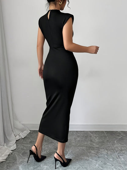 Elegantes Damen Bodycon Kleid mit Mandarin-Kragen für besondere Anlässe