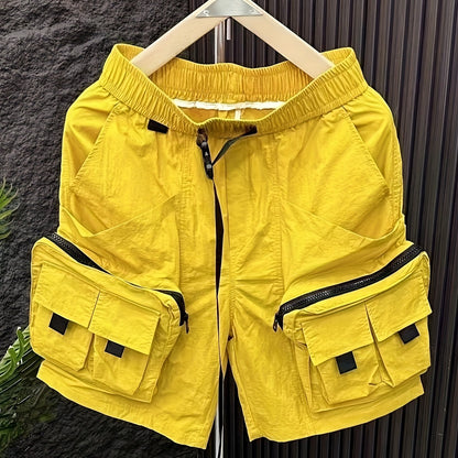 Herren Utility Cargo Shorts mit großen Taschen und verstellbarem Gürtel – Streetwear & Outdoor Style