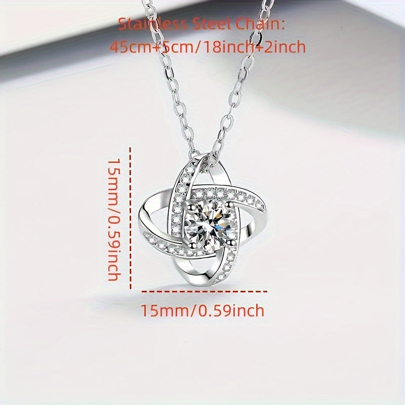 Damen Schmuck Halskette – Muttertagsgeschenk mit liebevoller Botschaft für Mama, Eleganter Anhänger im Knoten-Design