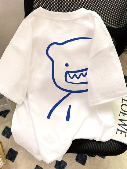 Herren Oversize T-Shirt mit künstlerischem Bärenmotiv und modernem Streetwear-Stil