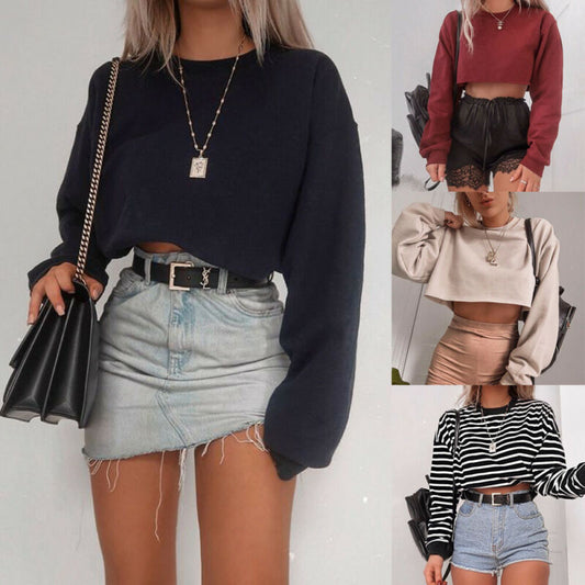 Audrey – Langarm Crop Top T-Shirts