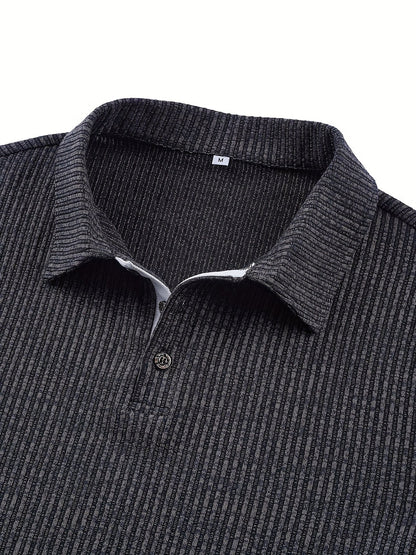 Herren Polohemd Modern Fit Kurzarm – Strukturierter Freizeit-Look mit Knopfleiste