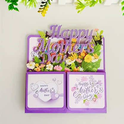 Pop-Up Grußkarte zum Muttertag für Damen – 3D Blumenstrauß Dekorative Geschenkbox mit Blumenmotiv