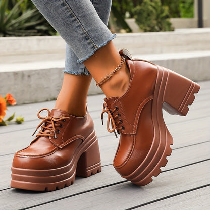 Damen Plateauschuhe Schnür-Oxford Retro Stil Modisch Alltag & Ausgehen