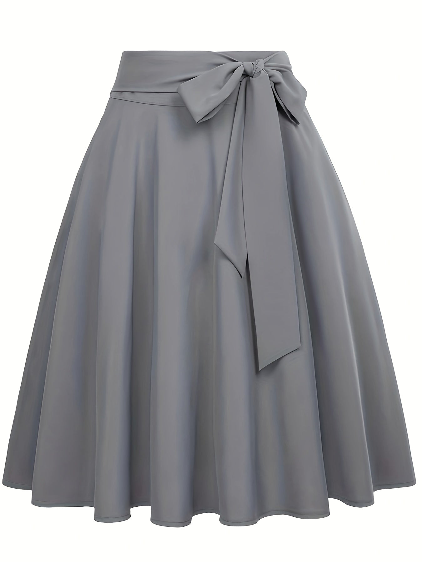Damen Vintage A-Linien Rock mit Schleife – Eleganter Swingrock für Alltag & Freizeit