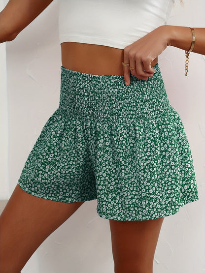 Damen Sommer Shorts mit Blumenmuster und Stretch-Bund – Bequeme Freizeitshorts