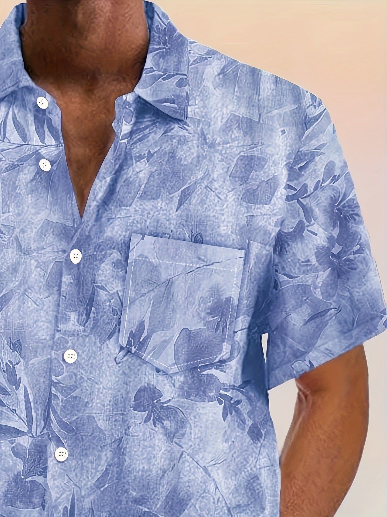 Herren Freizeithemd mit botanischem Print – Perfekt für Urlaub und Sommer