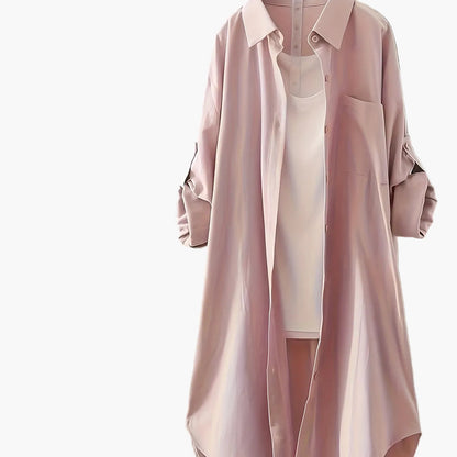 Damen Oversize Hemdblusenkleid im Casual-Look – Lässiges Shirtkleid für Alltag und Freizeit