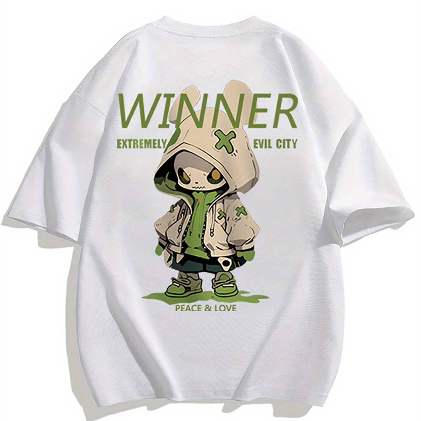 Herren Oversize Streetwear T-Shirt mit Cartoon-Print und Urban Style für Alltag und Freizeit