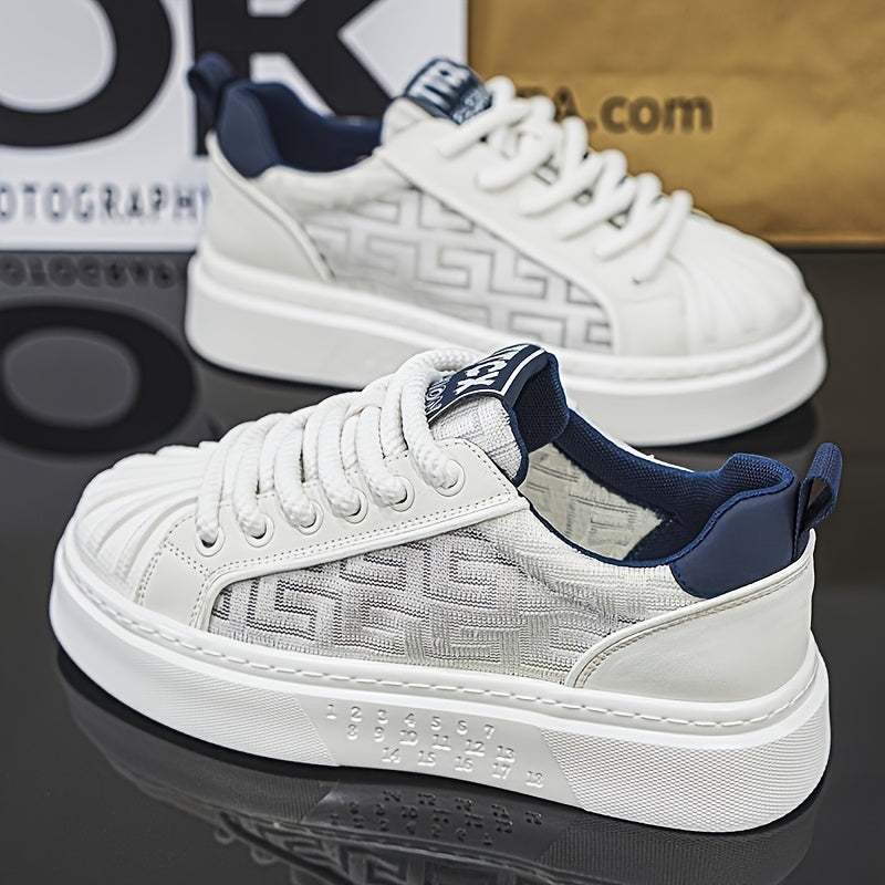 Herren Designer Plateau Sneaker mit modernem Muster – Streetstyle Freizeit