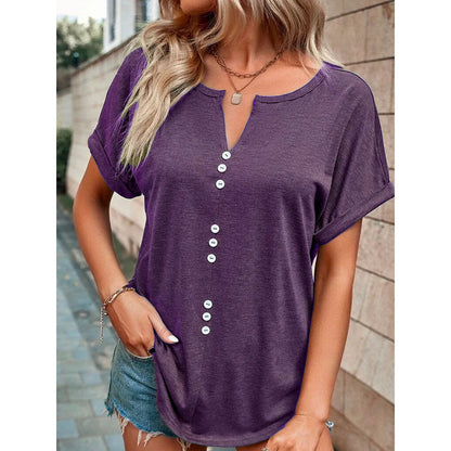 Lauren – Lockeres Damenbluse mit Knopfdesign