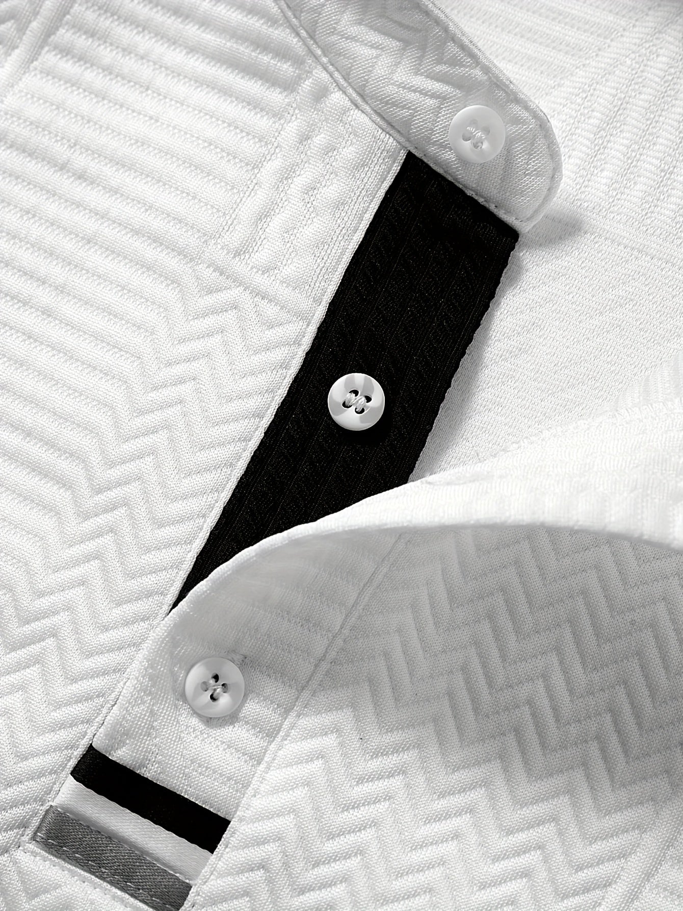 Herren Henley Shirt mit Strukturmuster – Modern, Smart-Casual, Vielseitig