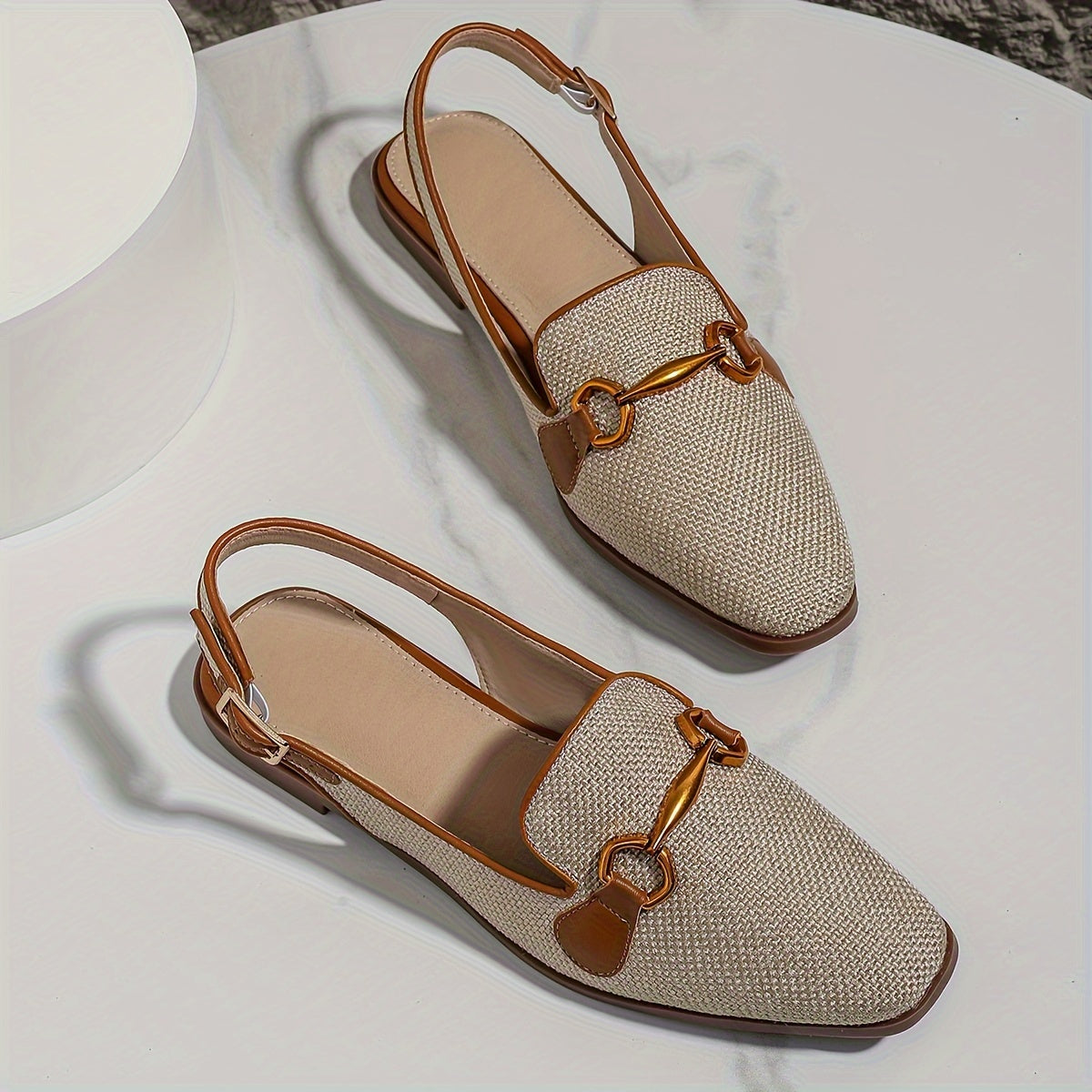 Damen-Slingback-Loafer im eleganten Casual-Stil – Bequeme Sommerschuhe mit Schnalle