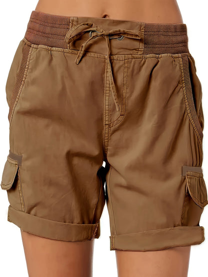 Damen Cargo-Bermuda Shorts mit Kordelzug – Bequemer Freizeit-Style für Sommer & Alltag