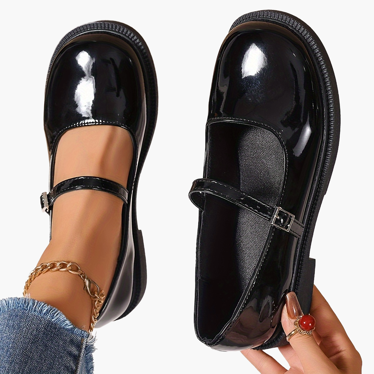 Damen Mary Jane Schuhe im Preppy-Stil – Bequeme Ballerinas für Alltag & Freizeit
