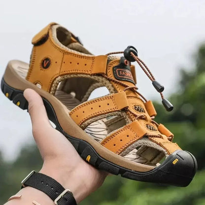 Herren Outdoor Trekking-Sandalen – Bequeme Wandersandalen mit Zehenschutz für Abenteuer und Alltag