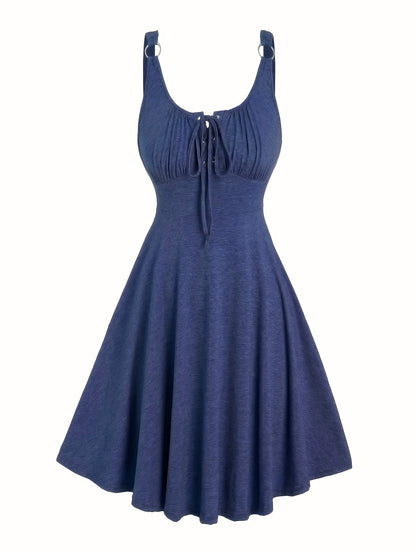 Damen Skaterkleid im Freizeitstil mit Schnürung und Schwingrock – Ideal für Alltag und Sommer