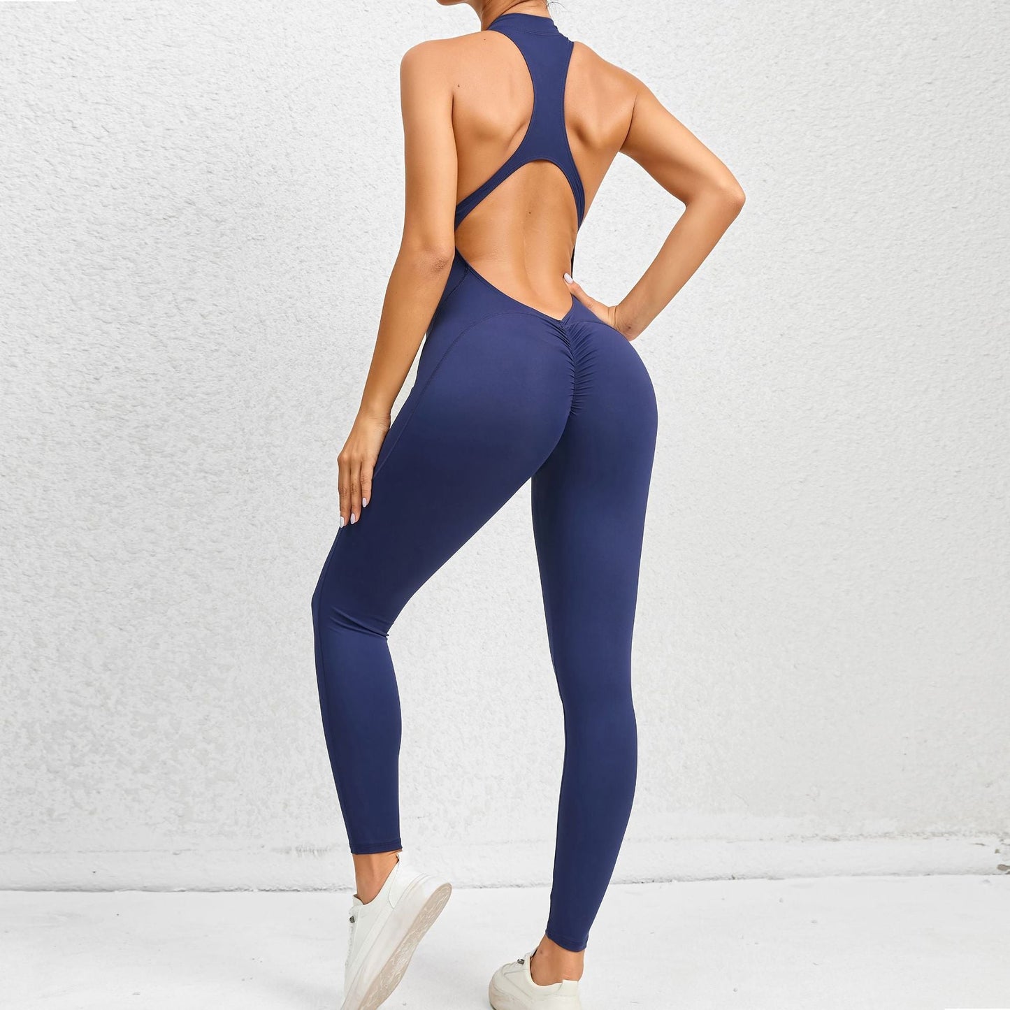 Hannah – Ärmelloser Yoga-Fitness-Jumpsuit mit Bauchkontrolle