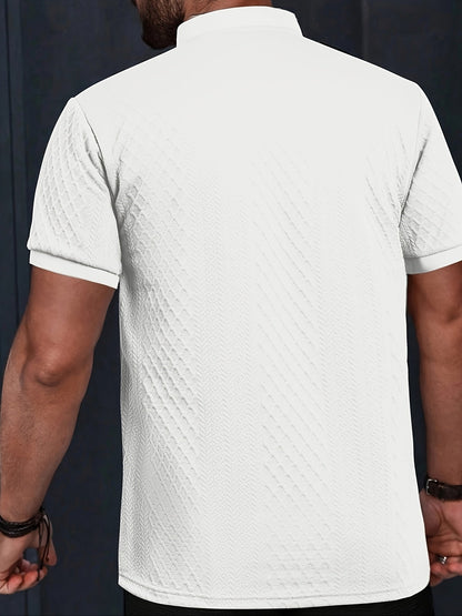 Herren Set mit Strukturmuster – Kurzarm Shirt und Shorts, Casual Sommer Outfit