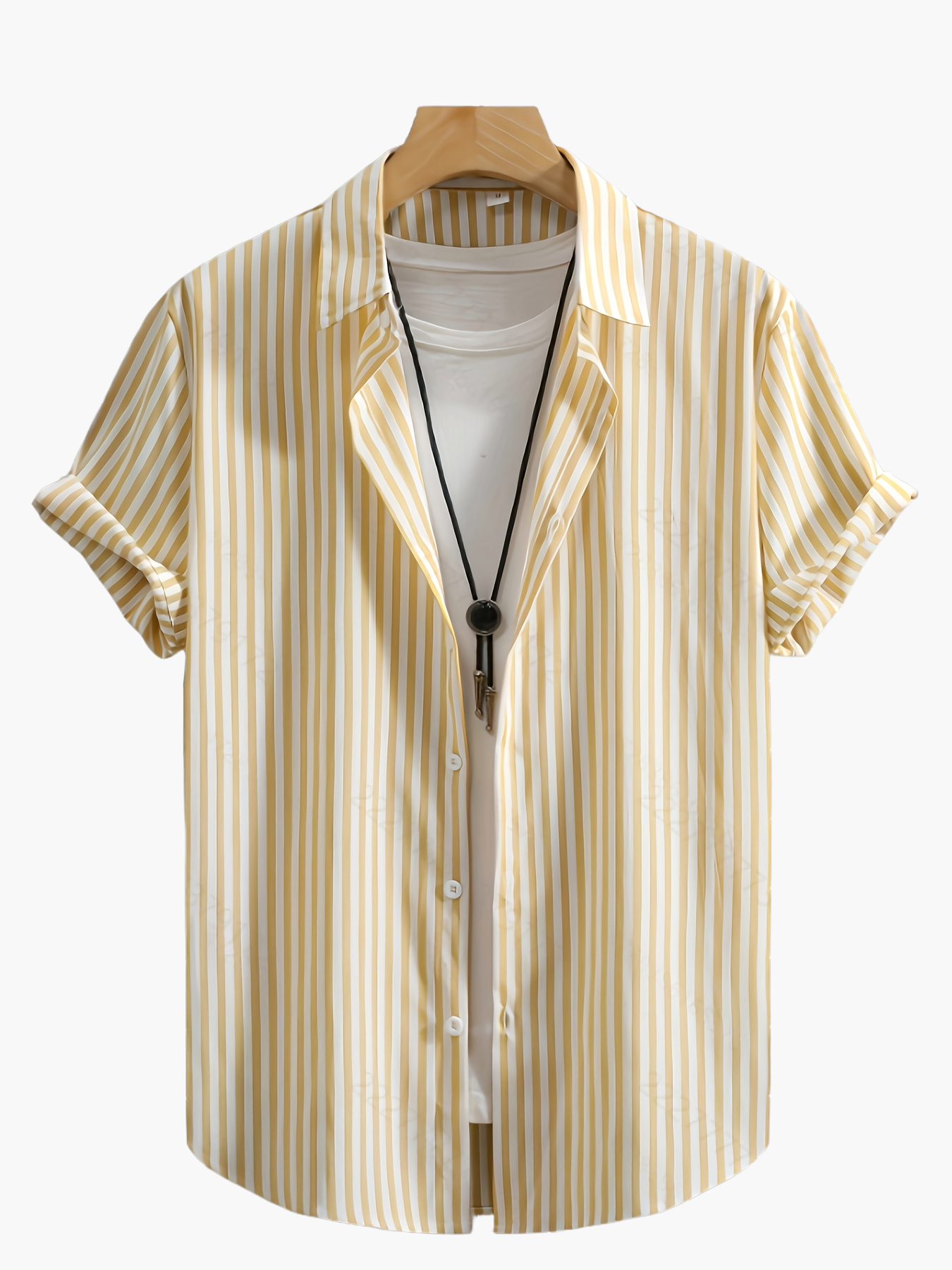 Herren Sommer Freizeit Hemd mit Streifenmuster – Kurzarm, Lässiger Stil, Perfekt für Alltag und Urlaub