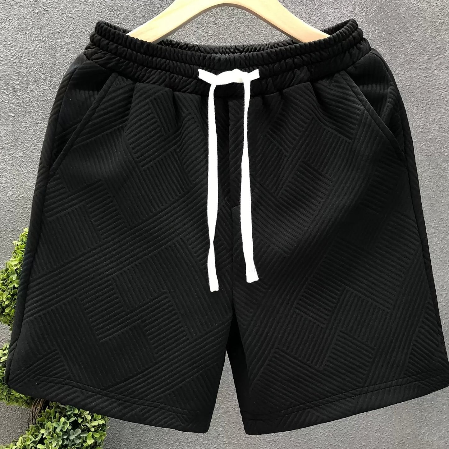 Herren Freizeits-Shorts mit geprägtem Muster für stilvolle Freizeit und Sport
