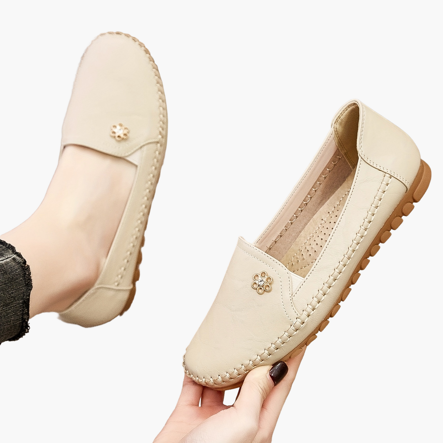 Damen Bequeme Slipper Mokassins – Elegante Freizeit Loafer für Alltag & Büro