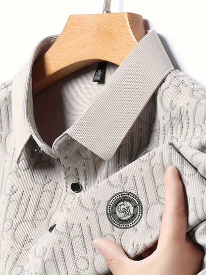 Herren Poloshirt mit modernem Muster und stilvollem Kragen – Freizeit & Alltag