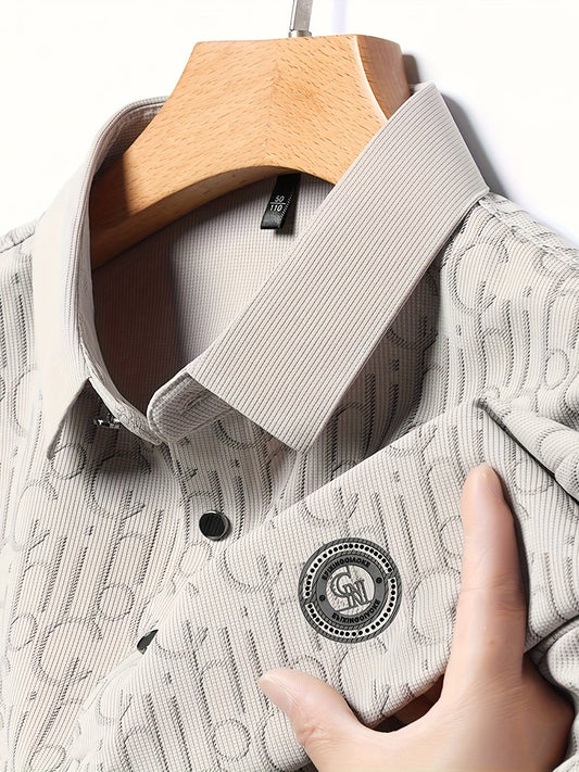 Herren Poloshirt mit modernem Muster und stilvollem Kragen – Freizeit & Alltag