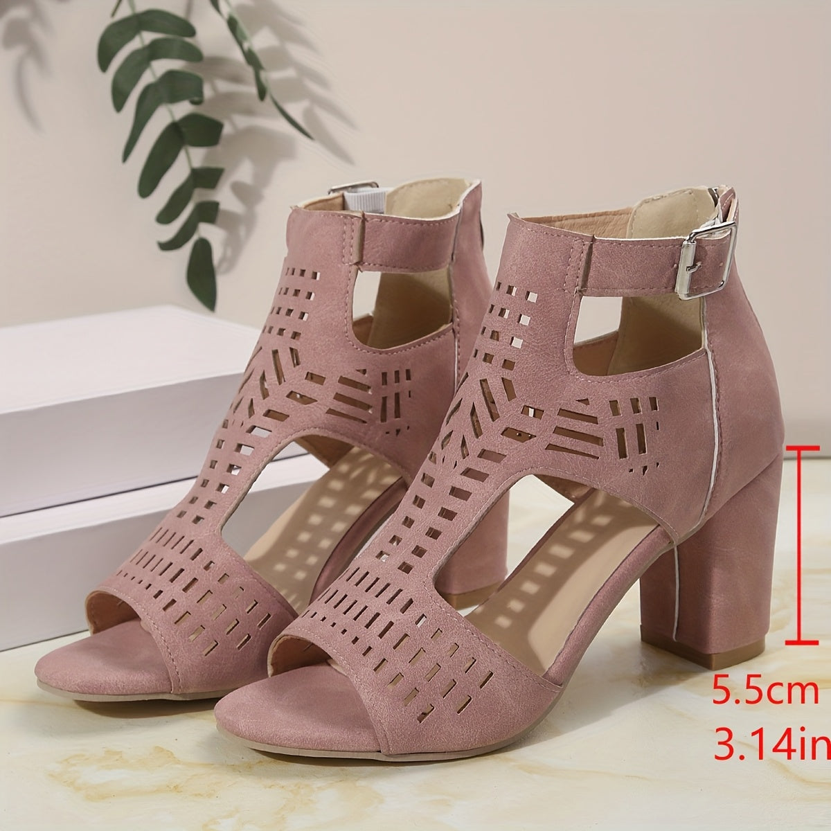 Damen Sandaletten mit Blockabsatz und Cut-Out Design – Modische High Heels für Alltag und besondere Anlässe