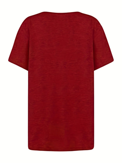 Damen Shirt mit asymmetrischem Ausschnitt und Knopfdetails – Modisches Freizeitoberteil, elegant und vielseitig