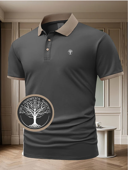 Herren Poloshirt mit Kontrastkragen – Eleganter Freizeit- und Business-Stil, World Environmental Awareness Edition