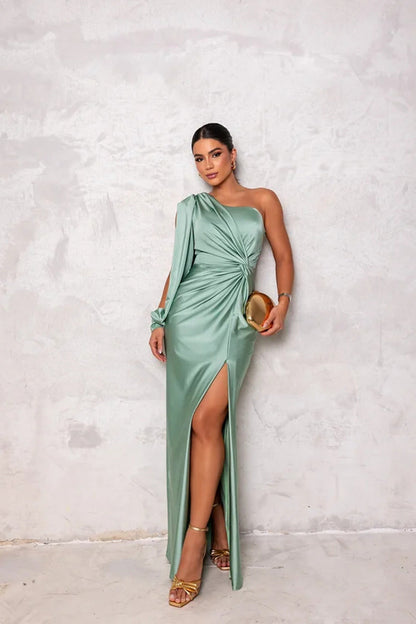 Damen Abendkleid Eleganter Ein-Schulter-Look mit Drapierung für besondere Anlässe