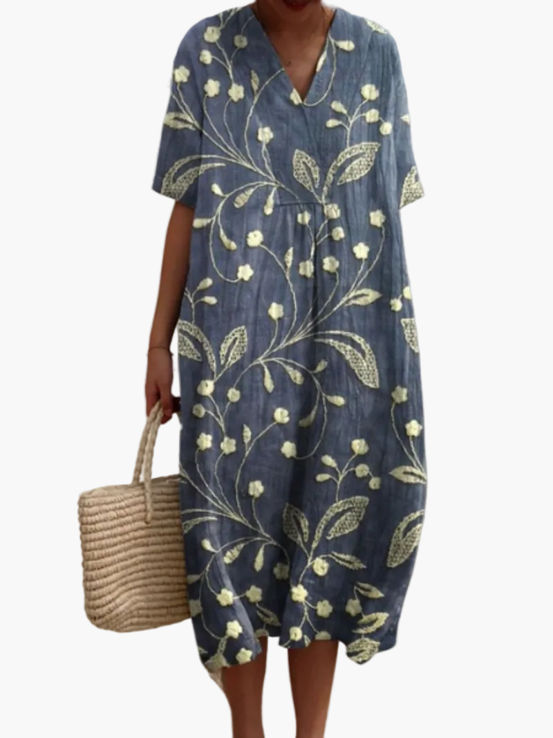 Damen Sommerkleid Boho Stil – Luftiges Freizeitkleid mit Blumenmuster, ideal für Urlaub & Alltag