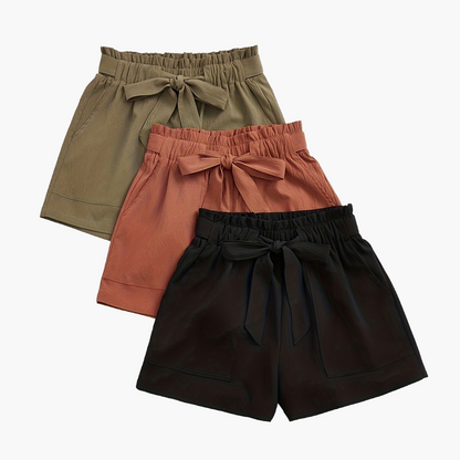 Damen Sommer Shorts mit Schleife – Lässige High-Waist Shorts für Urlaub & Freizeit