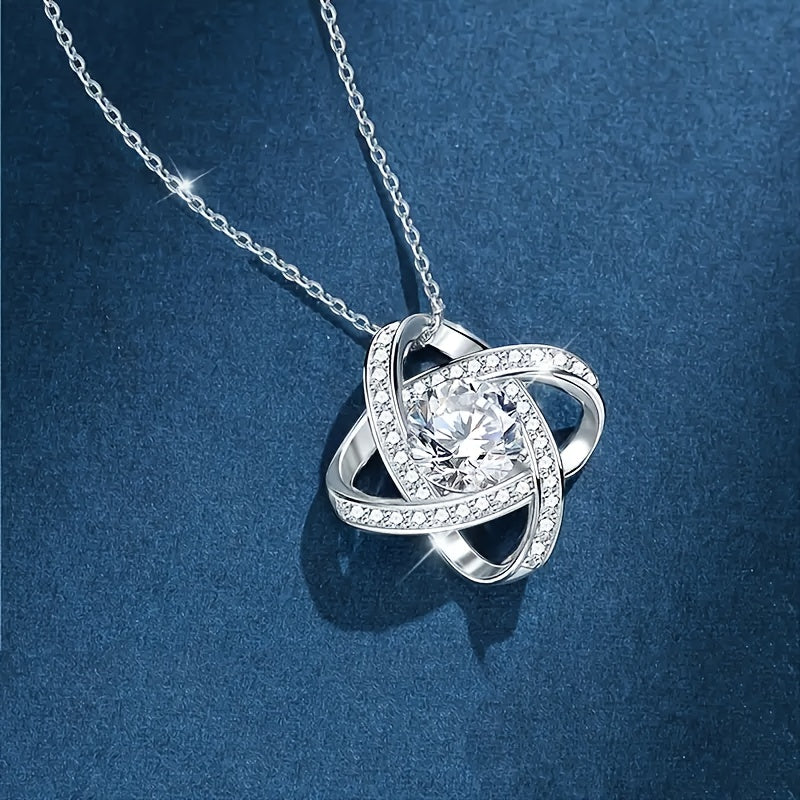 Damen Schmuck Halskette – Muttertagsgeschenk mit liebevoller Botschaft für Mama, Eleganter Anhänger im Knoten-Design