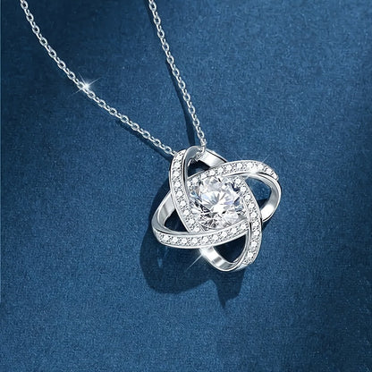 Damen Schmuck Halskette – Muttertagsgeschenk mit liebevoller Botschaft für Mama, Eleganter Anhänger im Knoten-Design