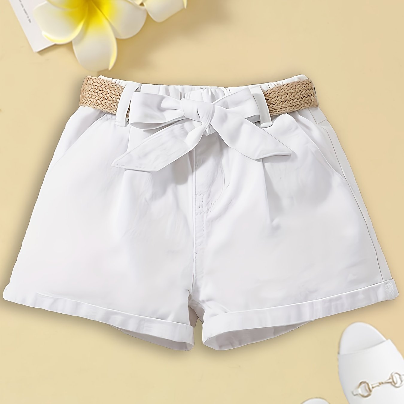 Damen High Waist Paperbag Shorts mit Gürtel und Schleife – Eleganter Sommer-Look