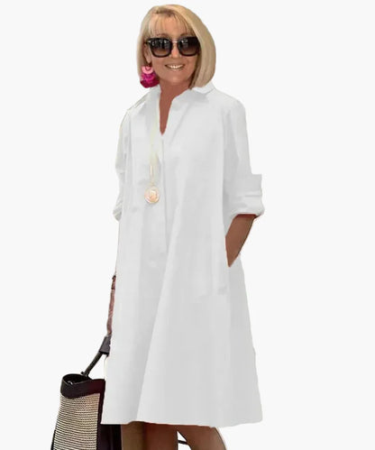 Damen Hemdblusenkleid Elegant Freizeitmode – Lockerer Schnitt, Modischer Stil, Perfekt für Alltag und Urlaub