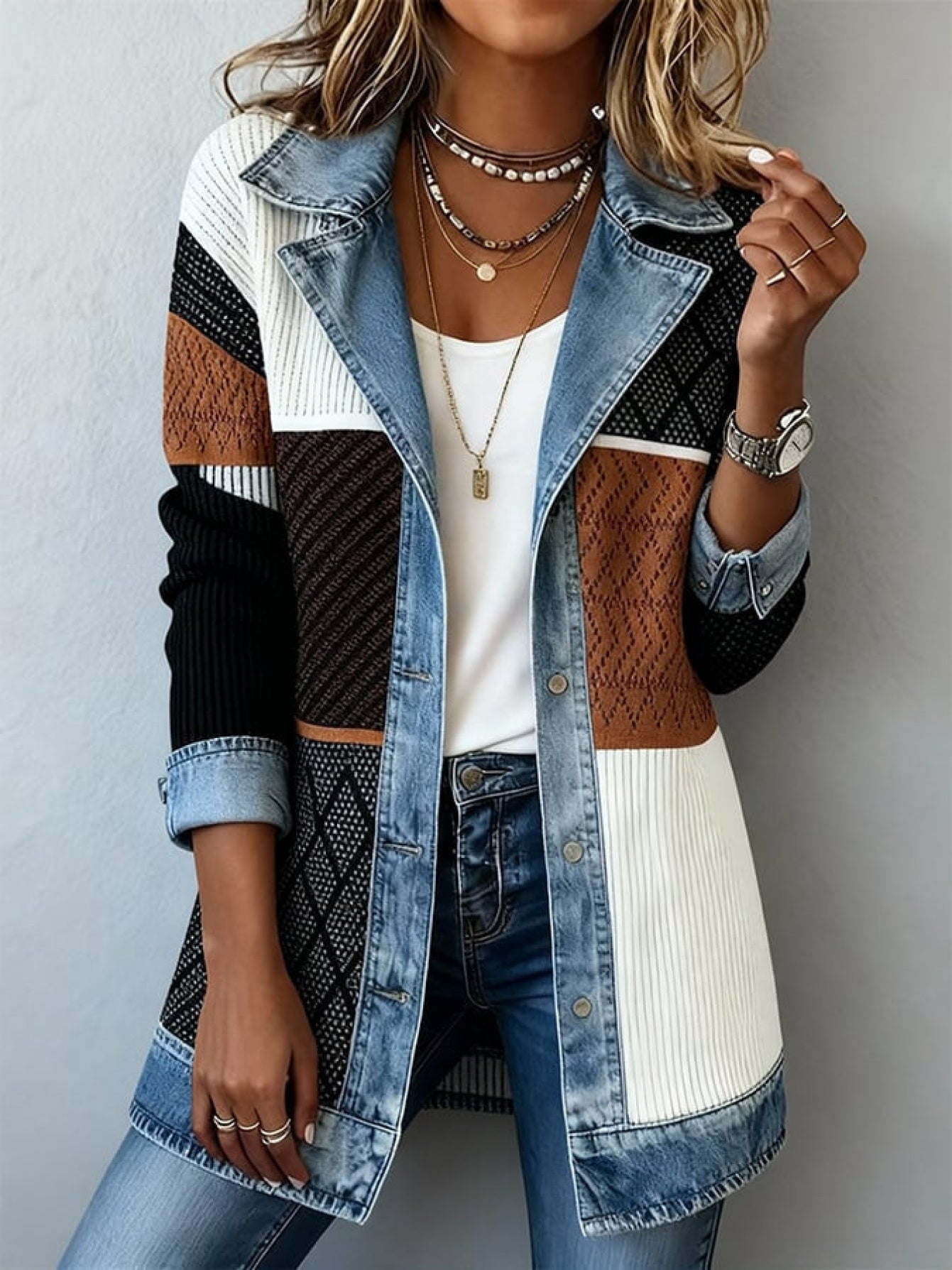 Damen Blazer im Denim-Look – Eleganter Casual Style für Business & Freizeit