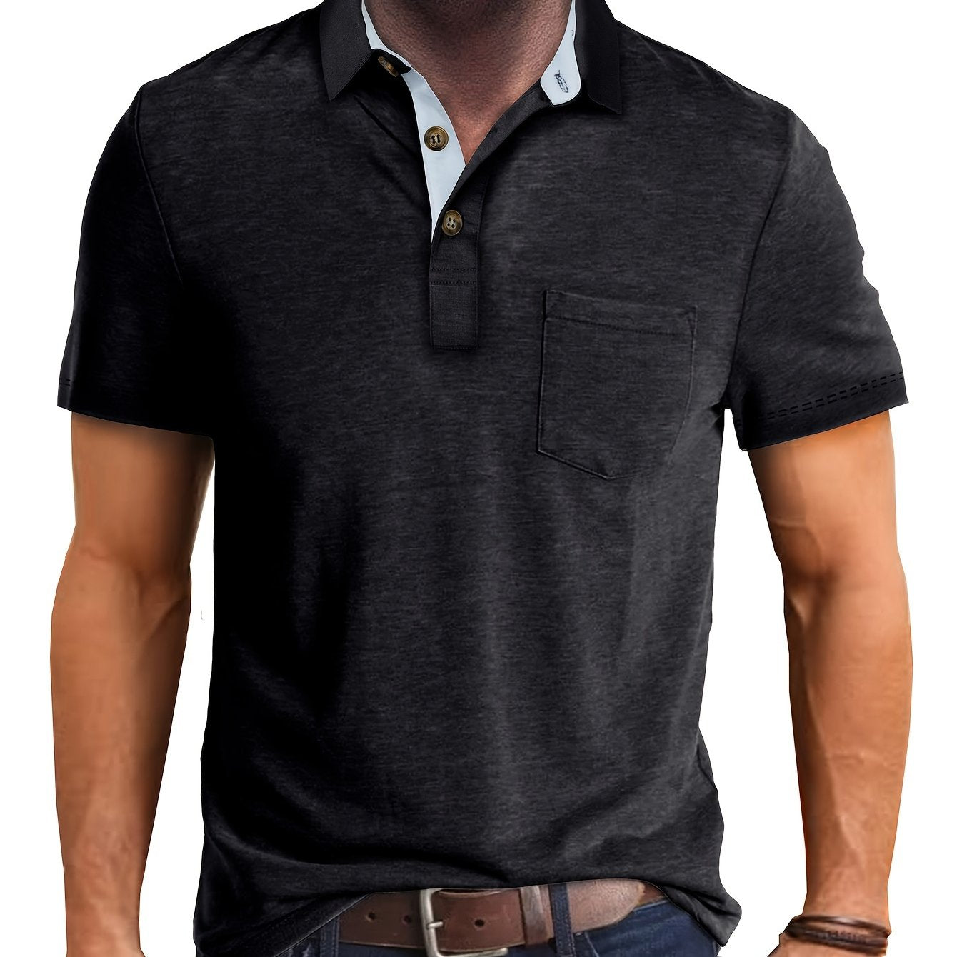 Herren Polohemd mit Brusttasche – Stilvolles Freizeitshirt für Alltag und Büro