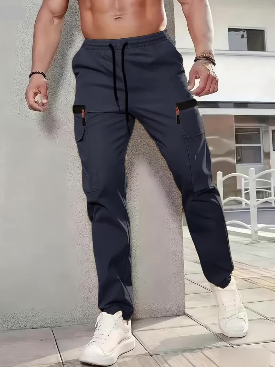 Herren Cargo Hose Locker Schnitt Atmungsaktiv Freizeit Urban Style