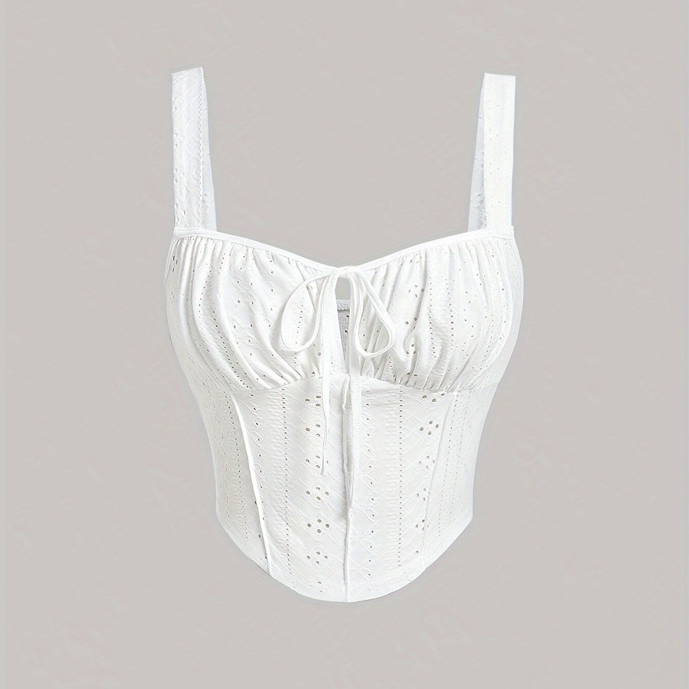 Damen Bustier Top im Corsagen-Stil mit Stickerei und Schleifendetail – Modisches Sommer-Oberteil für Alltag und Party