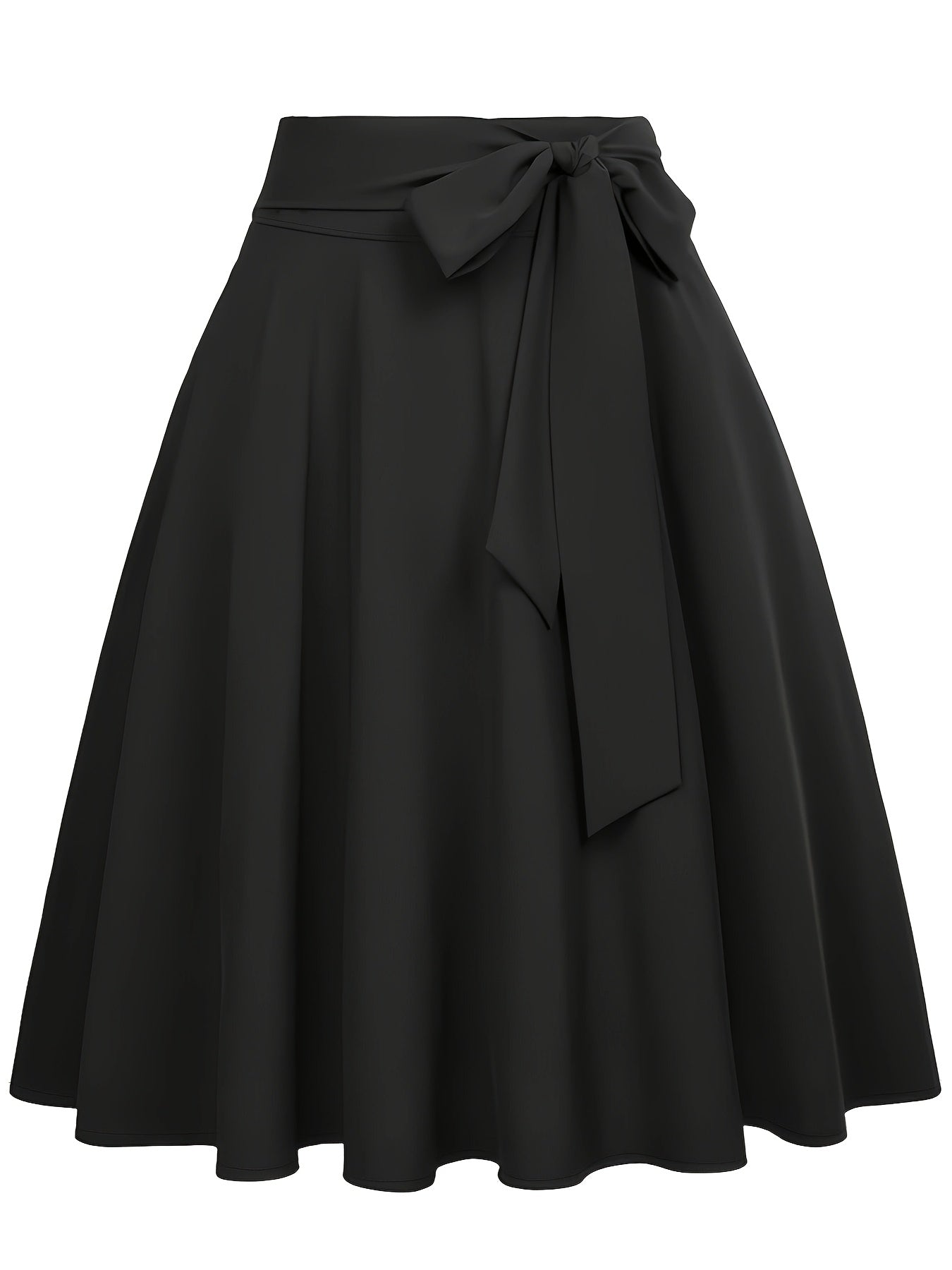 Damen Vintage A-Linien Rock mit Schleife – Eleganter Swingrock für Alltag & Freizeit