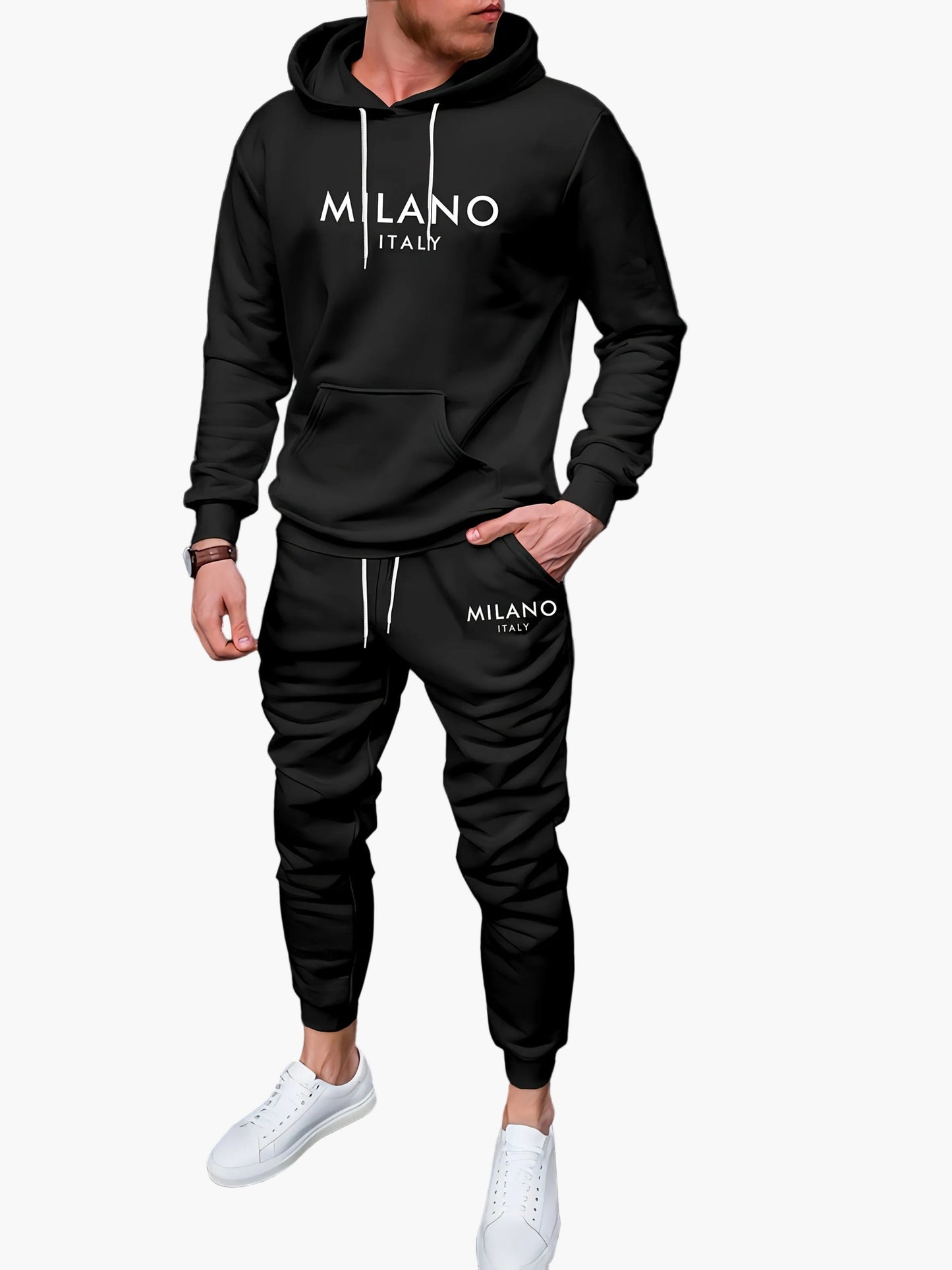 Herren Milano Italy Trainingsanzug – Modischer Freizeit Hoodie & Jogginghose Set für Alltag und Sport