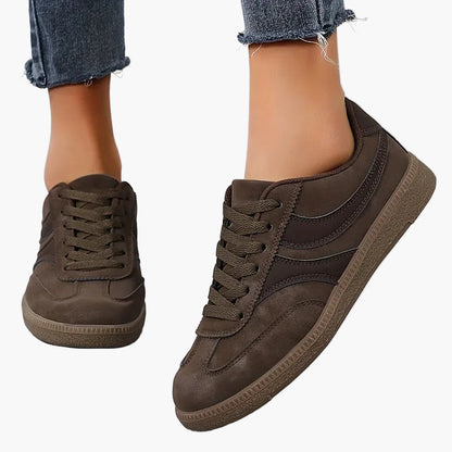 Damen Vintage Sneaker für Alltag und Freizeit – Bequeme Low-Top Schnürschuhe