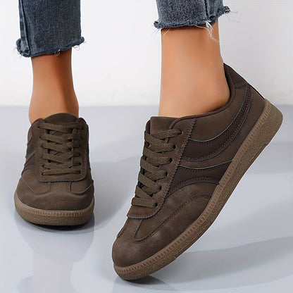 Damen Vintage Sneaker für Alltag und Freizeit – Bequeme Low-Top Schnürschuhe