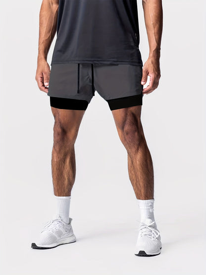 Herren Trainingsshorts mit 2-in-1-Design für Fitness und Sport